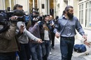 Racing Metro's Sebastien Chabal is pursued by the press