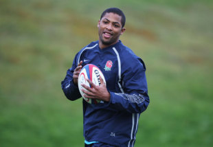 Delon Armitage of England in action during an England training session at the Pennyhill Park Hotel in Bagshot, England on October 30, 2008.