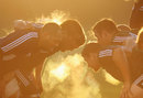 The All Blacks pack down in training