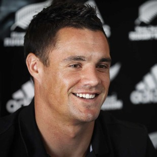 Dan Carter is all smiles after re-signing with the NZRU, New Zealand Rugby Union press conference, Clearwater Golf Resort, Christchurch, New Zealand, May 18, 2011