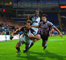 Harlequins wing Gonzalo Camacho scores a late try