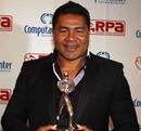 Freddie Tuilagi receives the Norman Broadbent Young Player of the Year Award on behalf of his brother Manu