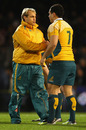 Wallabies Phil Waugh and George Smith embrace 