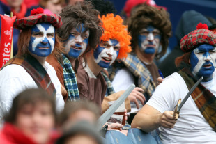 Scotland fans enjoy the atmosphere at the Edinburgh Sevens