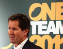 Australia coach Robbie Deans confronts the media