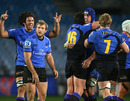The Western Force celebrate at the final whistle