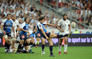 Montpellier fly-half Francois Trinh-Duc launches an up-and-under
