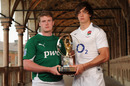 Ireland's Niall Annett and England's Alex Gray with the IRB Junior World Championship Trophy