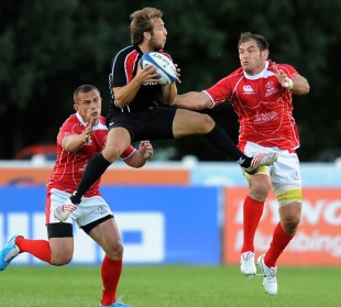 Canada's Sean White claims the ball, Canada v Russia, Churchill Cup, The Rugby Ground, Esher, England, June 8, 2011