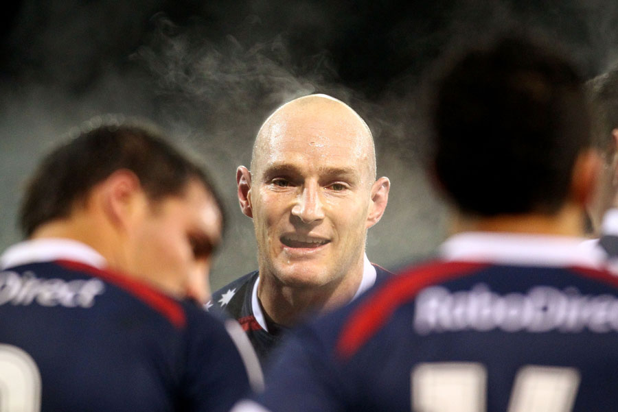 Melbourne Rebels' Stirling Mortlock rallies his side