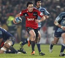 The Crusaders' Zac Guildford exploits some space