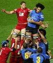 The Western Force's Sam Wykes wins a lineout ball
