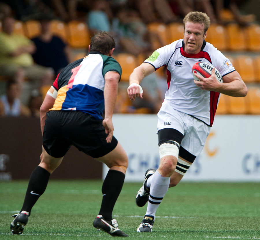 Greg Rawlinson of the Asian Pacific Barbarians looks to make a break