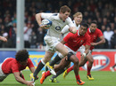 England Saxons fly-half Rory Clegg breaks the gain-line