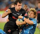 The Sharks' Bismark du Plessis muscles his way through