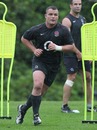Matt Stevens reacquaints himself with an England training session