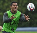 Manu Tuilagi gets down to work with England