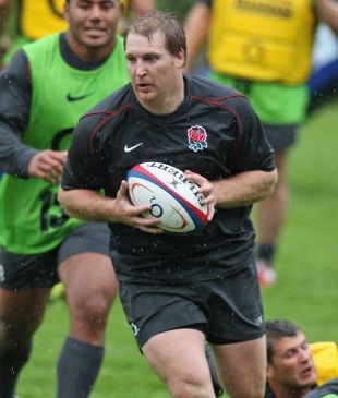 Thomas Waldrom runs with the ball, England training session, Pennyhill Park, Bagshot, Surrey, England, June 20, 2011