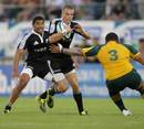 New Zealand's Gareth Anscombe evades a tackle