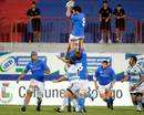 Italy's Federico Conforti wins the ball against Argentina during the JWC 9th place semi-final