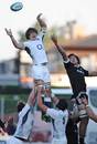 England's Alex Gray claims a lineout ball