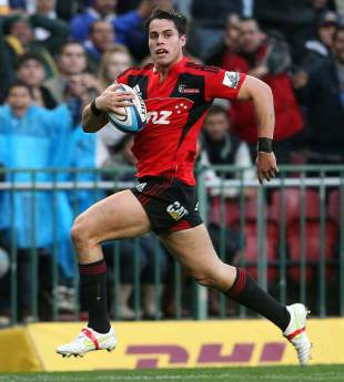 The Crusaders' Sean Maitland grabs an intercept score, Stormers v Crusaders, Super Rugby Semi-Final, Newlands, Cape Town, South Africa, July 2, 2011