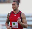 The Reds' Quade Cooper warms up for the Super Rugby Final