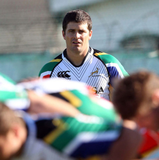 Morne Steyn assesses the action in training, Springboks training session, Florida Park, Ravensmead, Cape Town, South Africa, July 6, 2011