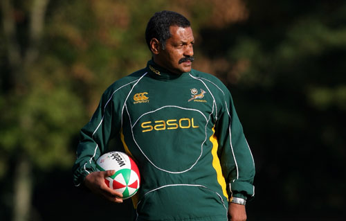 Springboks coach Peter de Villiers looks on during South Africa Rugby Union training at the University of Glamorgan in Cardiff, Wales on November 3, 2008. 