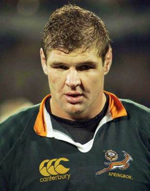 South Africa's Johann Muller pictured during the Tri Nations clash with New Zealand at Eden Park, July 14 2007