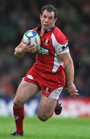 Gareth Cooper of Gloucester runs with the ball during the Heineken Cup match between Cardiff Blues and Gloucester at the Millennium Stadium  in Cardiff, Wales on October 19, 2008.