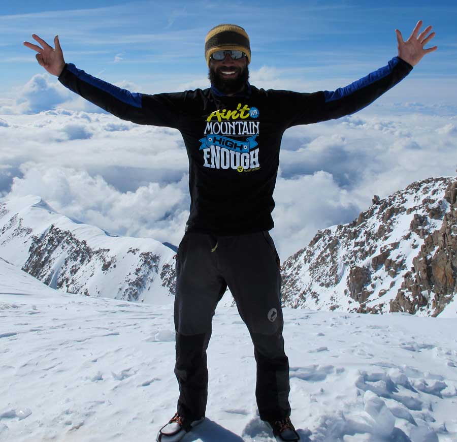 Richard Parks finishes his epic challenge by reaching the top of Mount Elbrus on Tuesday
