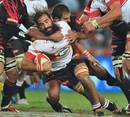 The Lions' Josh Strauss looks to force an opening