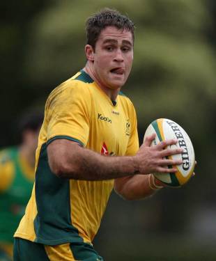 James Horwill looks to shift the ball during training, Australia training session, Weigall Sportsground, Sydney, Australia, July 19, 2011