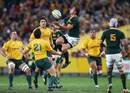 South Africa's Ruan Pienaar tries to claim a high ball