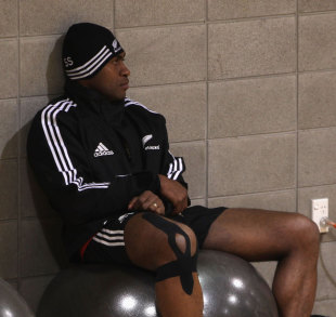 Sitiveni Sivivatu watches on from the sidelines, All Blacks training session, Te Rauparaha Arena, Wellington, New Zealand, July 25, 2011