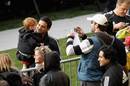 New Zealand's Piri Weepu looks after a young fan