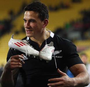New Zealand's Sonny Bill Williams is a happy man following their win over South Africa, New Zealand v South Africa, Tri-Nations, Westpac Stadium, Wellington, New Zealand, July 30, 2011