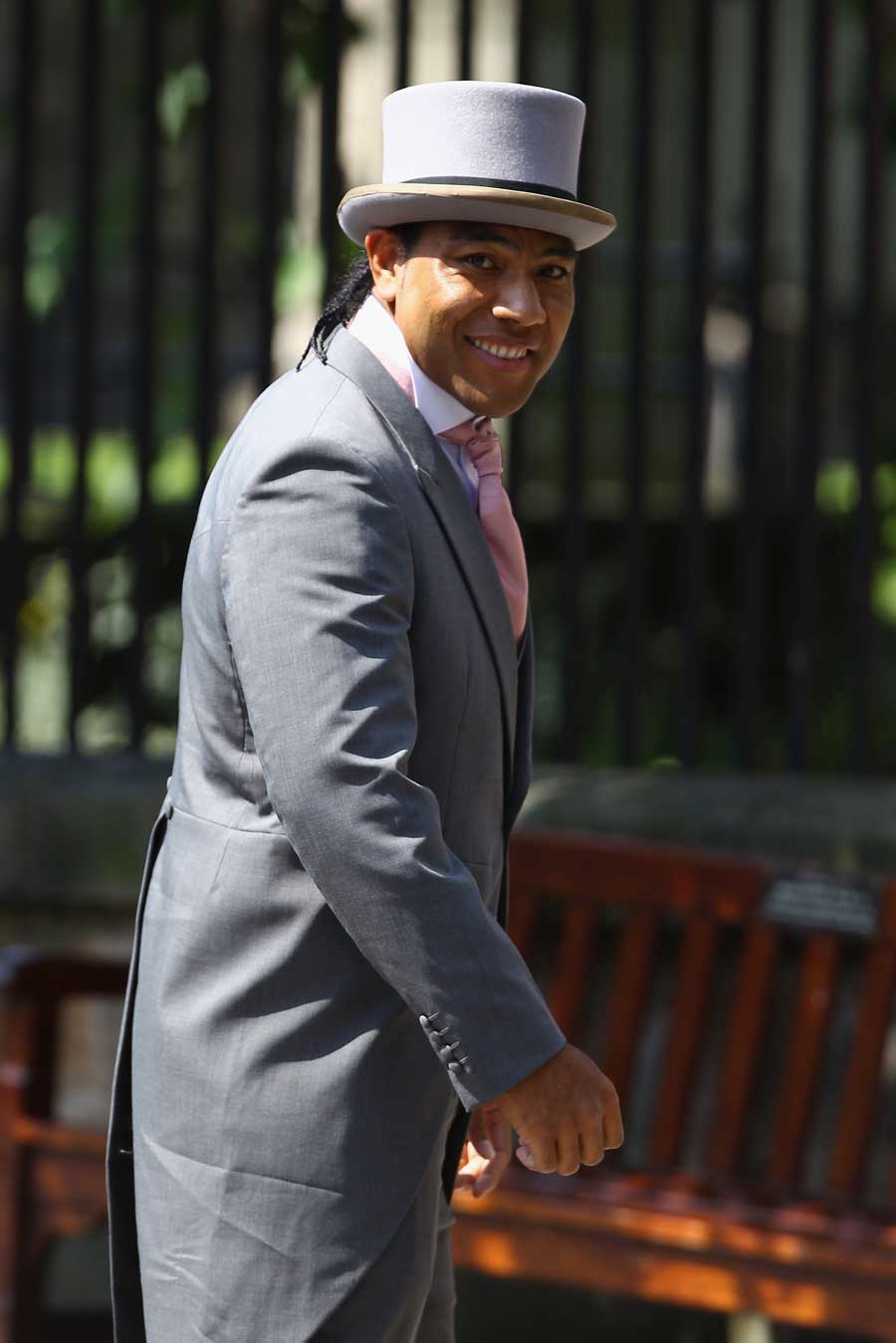 Lesley Vainikolo arrives for the wedding of Mike Tindall and Zara Phillips