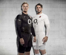 England's Chris Ashton and Ben Foden pose in their side's new kit