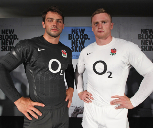 England's Ben Foden and Chris Ashton pose at the team's new kit launch, England kit launch, Pennyhill Park, Bagshot, Surrey, England, August 1, 2011