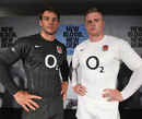 England's Ben Foden and Chris Ashton pose at the team's new kit launch