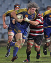 Otago's Andrew Stead powers through the Counties defence