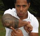 England centre Manu Tuilagi shows off his tattoos
