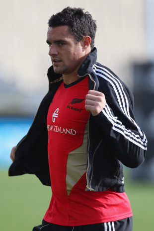 New Zealand's Dan Carter prepares for training, All Blacks training session, North Harbour Stadium, Auckland, New Zealand, August 11, 2011