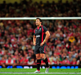 Wales centre Gavin Henson looks towards the heavens, Wales v England, World Cup warm-up Test, Millennium Stadium, Cardiff, Wales, August 13, 2011
