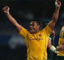 Sekope Kepu celebrates Australia's victory over South Africa