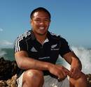 All Blacks hooker Keven Mealamu relaxes by the sea
