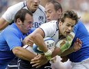 Scotland fly-half Ruaridh Jackson attempts to breach the Italy defence