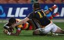 Waikato's Henry Speight gets across the line,